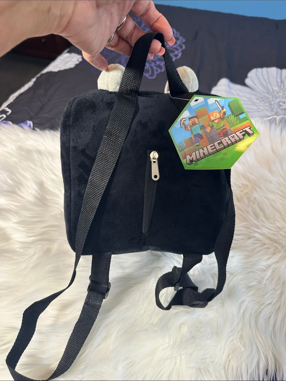 NWTS Minecraft Ender Dragon Plush Backpack - Black & Purple💜